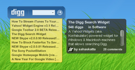 Digg Search Widget v2.00