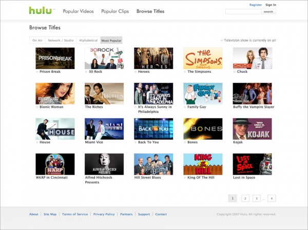 Hulu - Browse Page