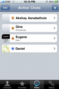 Trillian For iPhone: Active Chats