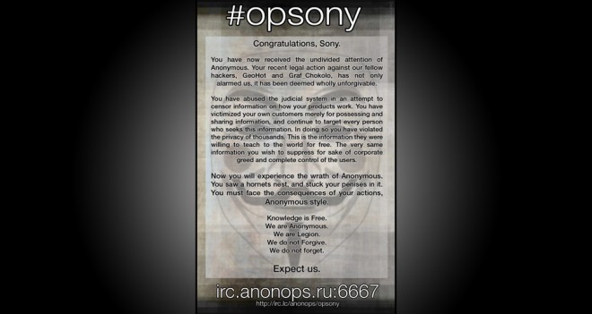 Anon Attacks Sony