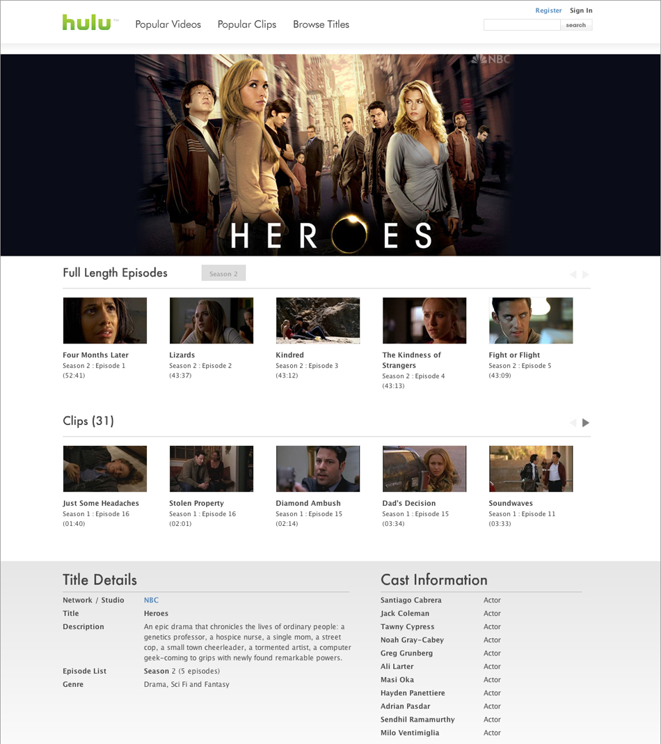 Hulu - Show Page