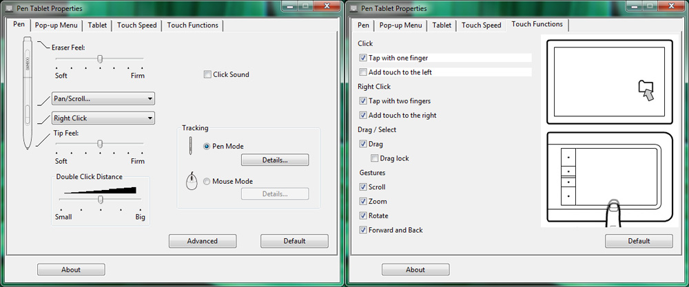 Wacom Bamboo Software Settings