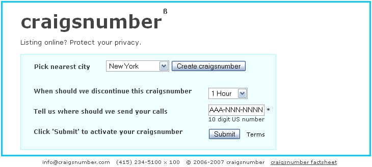 CraigsNumber (beta)