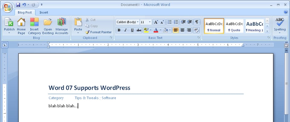 Word 07 Supports WordPress