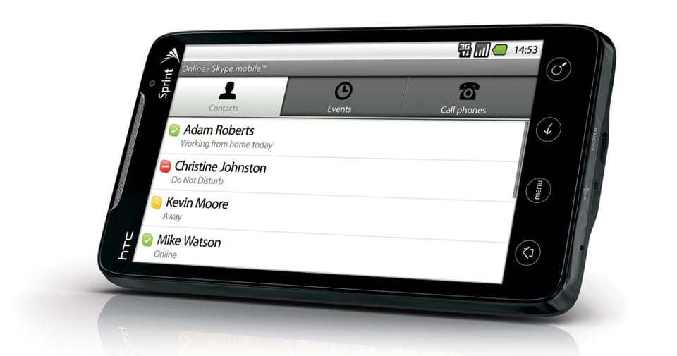 Skype Mobile Coming To Sprint HTC EVO 4G