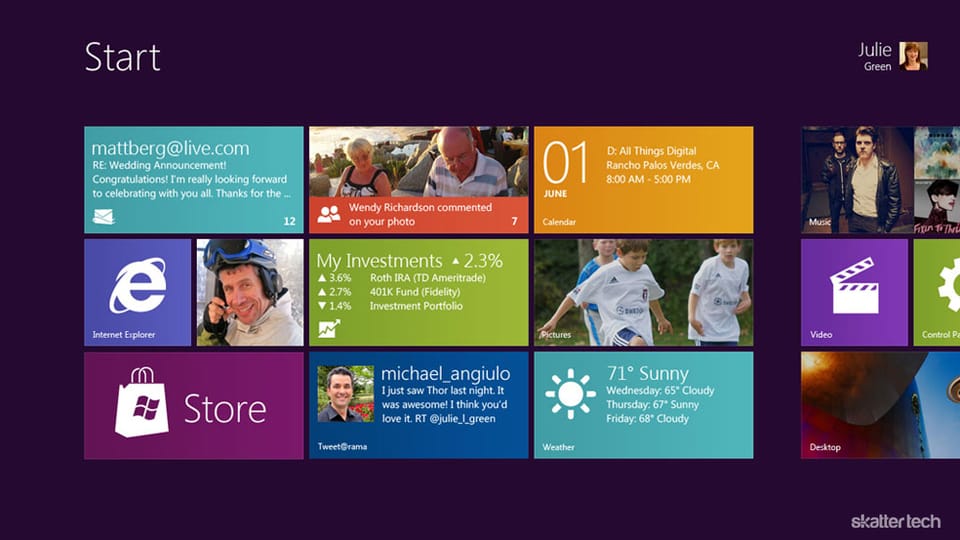 Microsoft Previews Windows 8, Strikingly Similar to Windows Phone 7